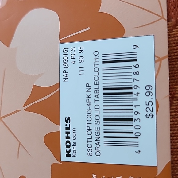 CELEBRATE FALL TOGETHER SET OF 4 ORANGE NAPKINS - Picture 4 of 6